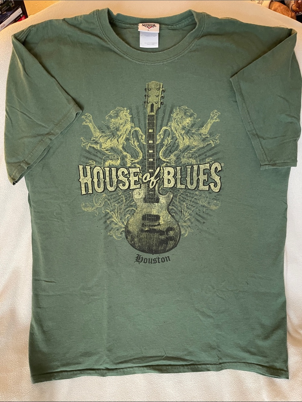 House of Blues Houston Short Sleeve Graphic Tee - Olive Green